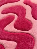 Pink Shade Abstract Hand-tufted Rug - Image 3