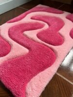 Pink Shade Abstract Hand-tufted Rug