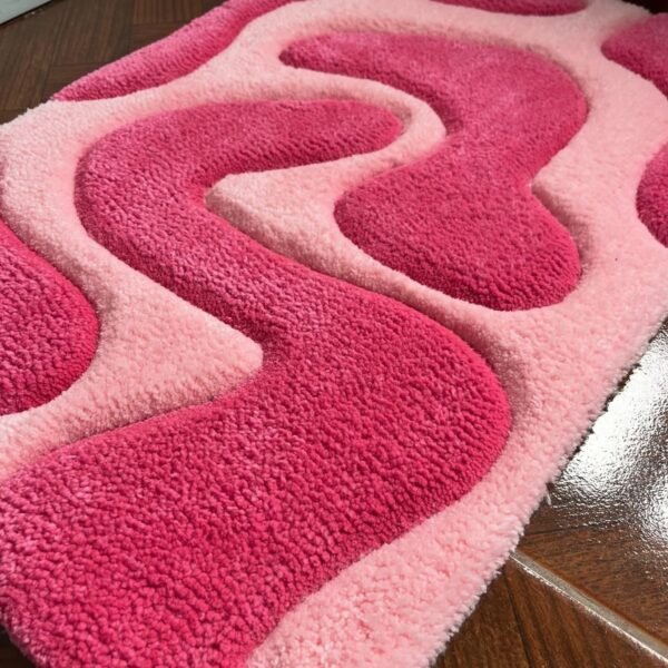 Pink Shade Abstract Hand-tufted Rug