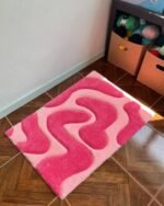Pink Shade Abstract Hand-tufted Rug - Image 2