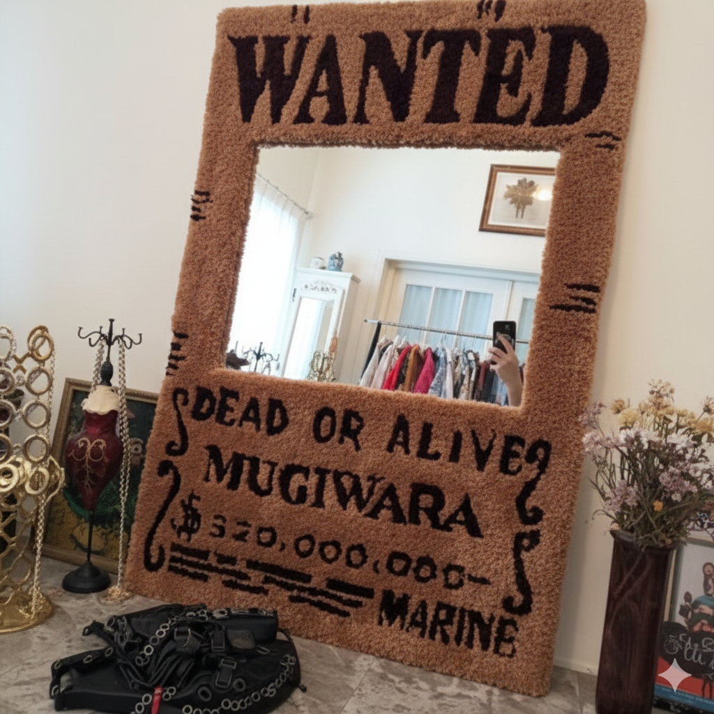 Gemini_Generated_Image_p0pd8pp0pd8pp0pd Mugiwara Tufted Mirror Frame - Image 1